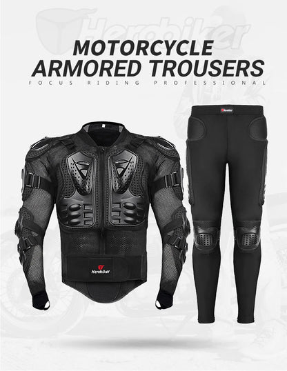 Motorcycle Jacket With Full Body Armor, Unisex, Sizes S To 5XL, Polyester Nylon