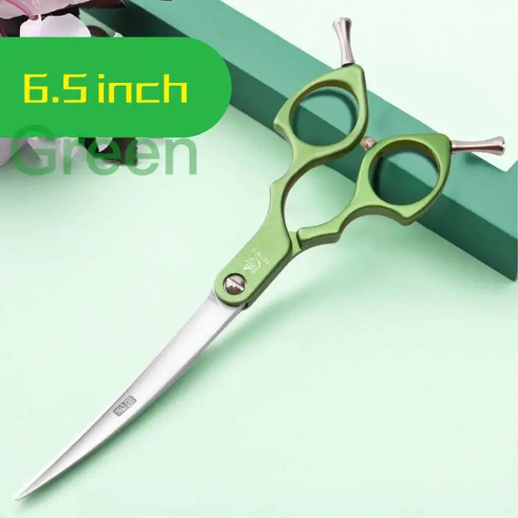 Premium Dog Grooming Curved Scissors – Alloy Handle, 440C Stainless Steel, Professional Pet Shears