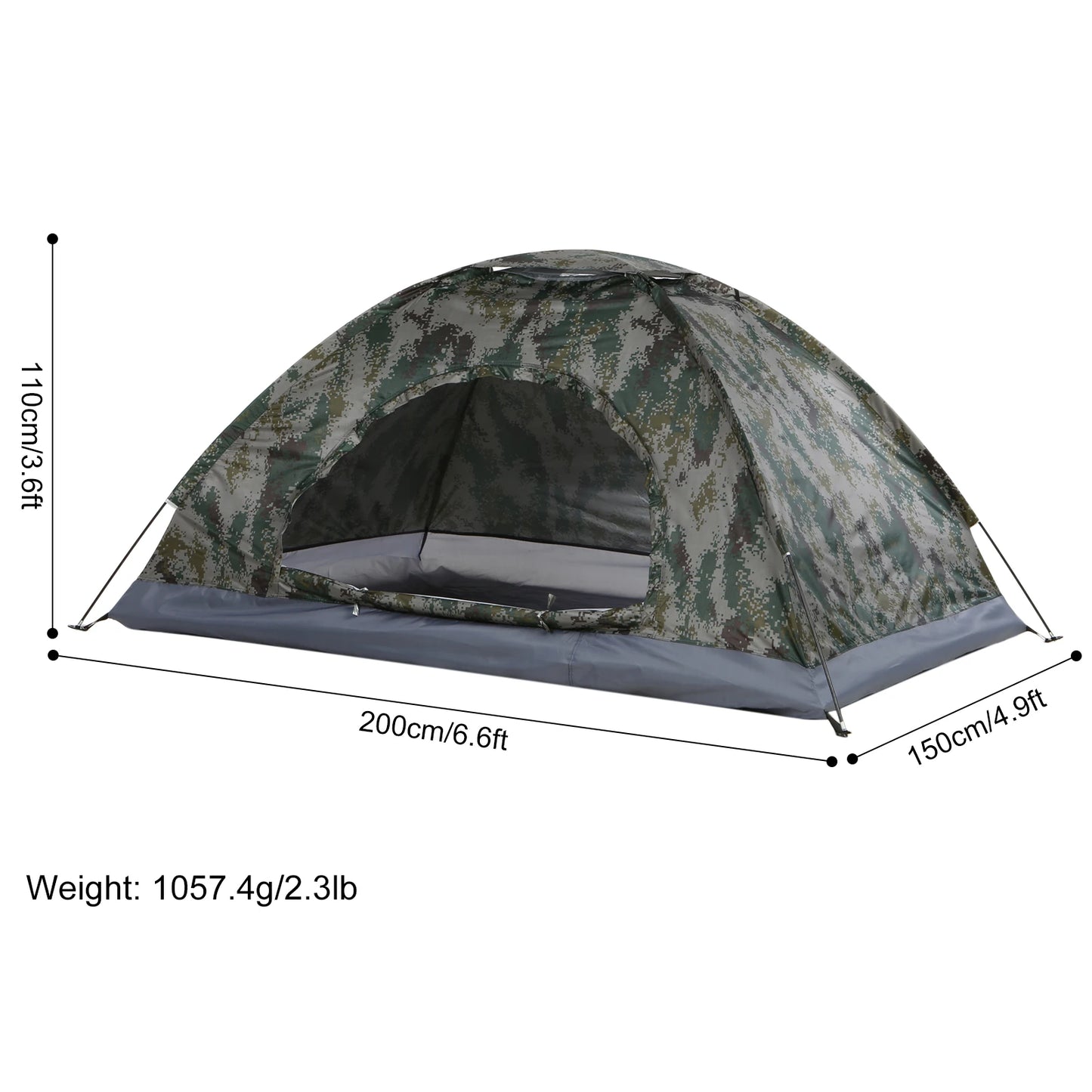 Two-Person Ultralight Camping Tent Nylon Single Layer UPF 30+