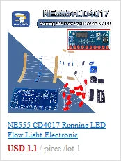 SMD NE555 CD4017 Rotating Flashing LED Components SMT LQFP44 Soldering Practice Board Electronic Circuit Training Suite DIY Kit