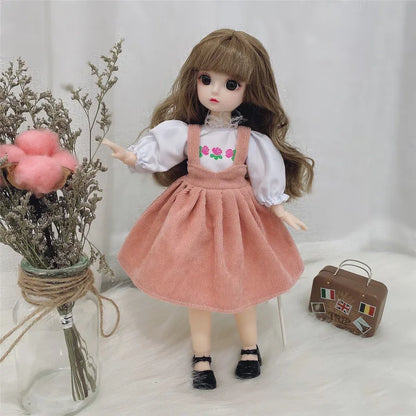 30cm Ball-Jointed Doll 12 Movable Joints 1-6 Scale With Dress Shoes Brown Eyes