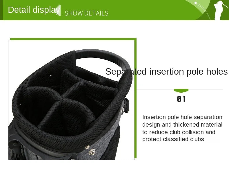 PGM Men's Golf Bag Ultra Lightweight and Stable Holder Bag QB092