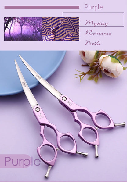 Dog Grooming Curved Scissors, 6.0-6.5 Inch, Stainless Steel