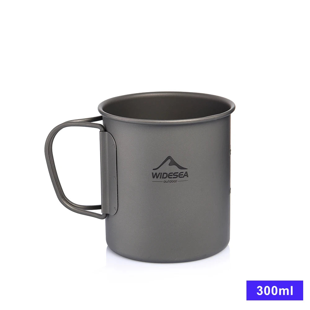 Titanium Camping Mug 0.6L Outdoor Cup For Hiking Cookware