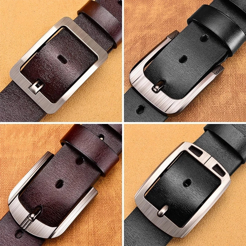 Leather Men's High-quality Buckle Jeans Leather Casual  Belt Business Denim Belt Men's Fashion Designer 2025 New