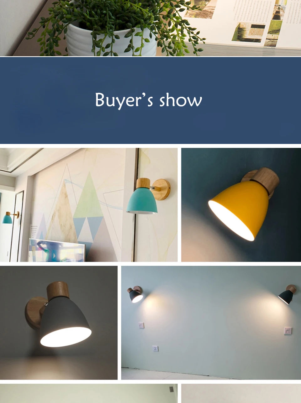 Wooden Nordic Wall Lamp – Modern Wall Sconce with Switch for Bedroom & Living Room