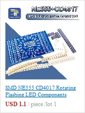 SMD NE555 CD4017 Rotating Flashing LED Components SMT LQFP44 Soldering Practice Board Electronic Circuit Training Suite DIY Kit