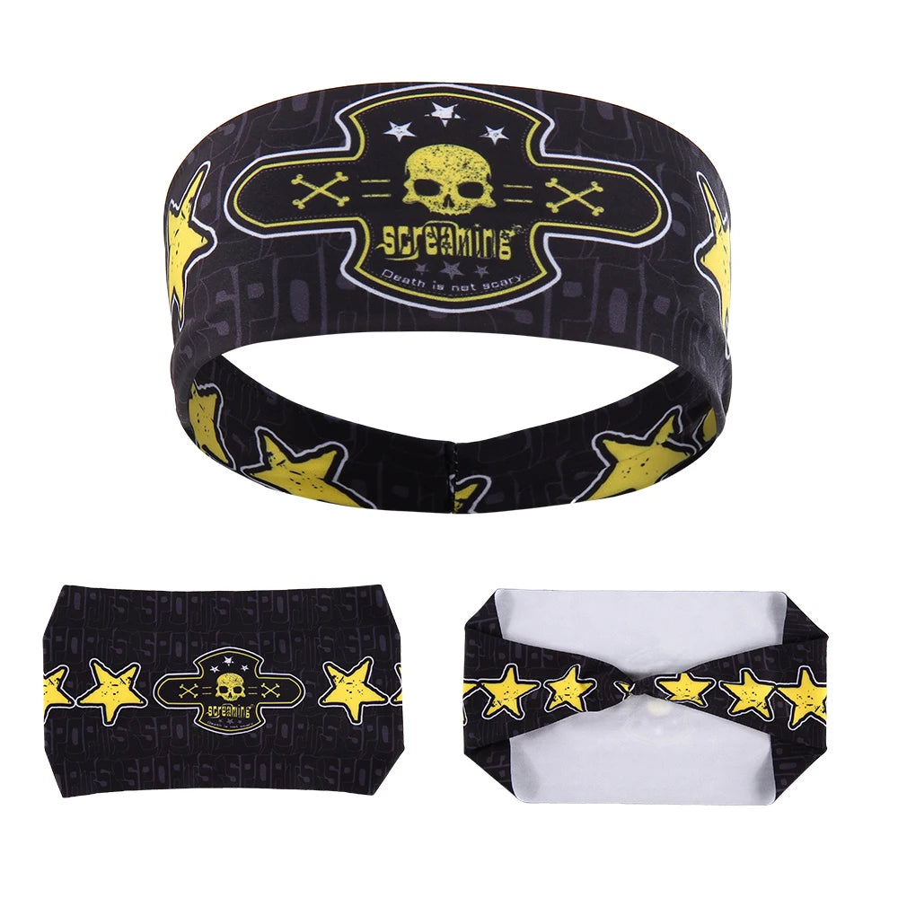 Gothic Skull Headband Sweat Bandage Sport Head Hair Band Workout Tennis Fitness Jog Basketball Running Scary Sweatband Women Men