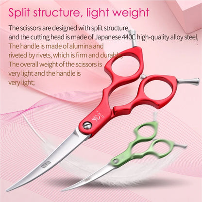 Dog Grooming Curved Scissors, 6.0-6.5 Inch, Stainless Steel