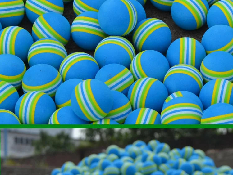 PGM 10pcs Rainbow Stripe Foam Sponge Golf Balls Swing Practice Training Aids Ball 38mm Indoor Practice Ball Golf Stuff Q007