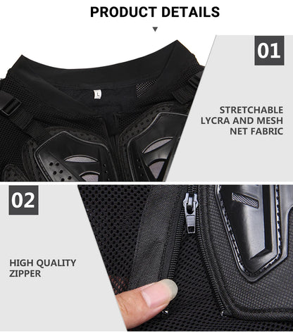 Motorcycle Jacket With Full Body Armor, Unisex, Sizes S To 5XL, Polyester Nylon