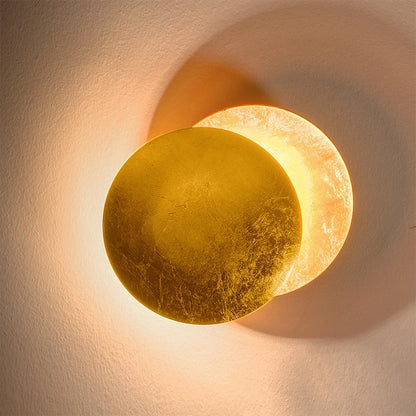 Bronze Wall Lamp LED Sconce Moon Eclipse Gold Copper Finish