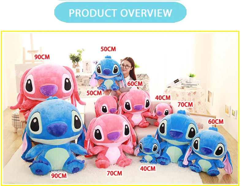 35-65cm Aoger Lilo & Stitch Stuffed Plush Doll Edition Stitch Rose Doll Creative Kawaii Pillow Toy Birthday Gift For Girl Kids
