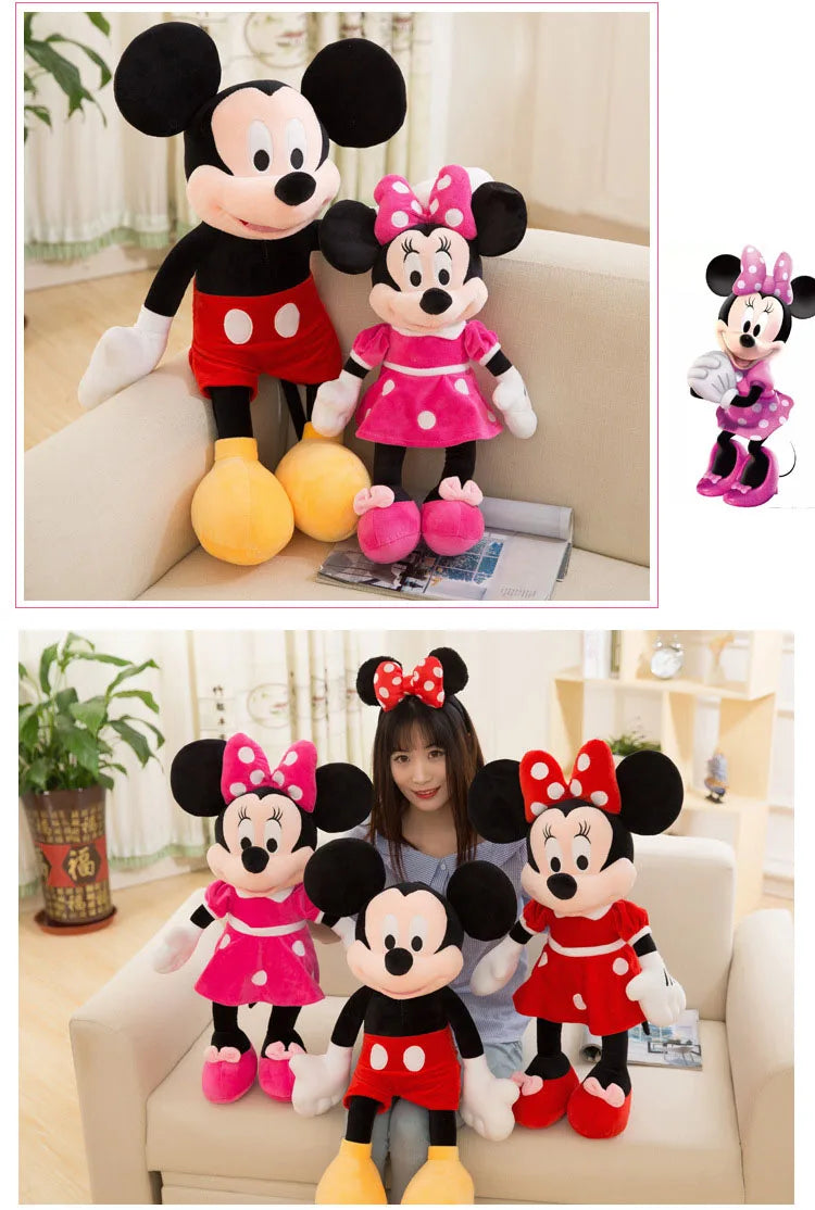 30-70cm Couples Mickey Mouse Minnie Kawaii Plush Toys Children Gifts Plush Toys Doll Birthday Girlfriend Girl Gift