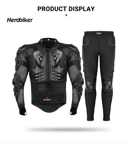 Motorcycle Jacket With Full Body Armor, Unisex, Sizes S To 5XL, Polyester Nylon
