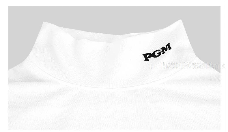 PGM Autumn Winter Women Fleece Golf Underwear Ladies Warm Golf Long-sleeved T-shirt Stand Collar Shirt Elastic Windproof Tops