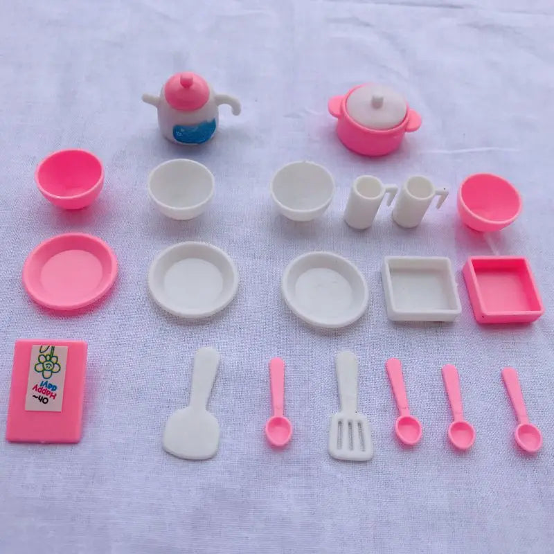 Princess Fashion Furniture Living Room TV Chair Sofa Kitchen Kids Toys Doll Accessories Pretend Play For Girls Children DIY Game