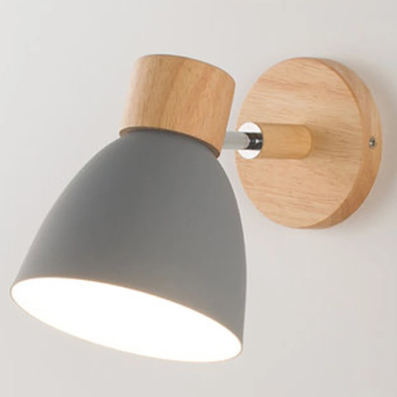 Wooden Nordic Wall Lamp – Modern Wall Sconce with Switch for Bedroom & Living Room