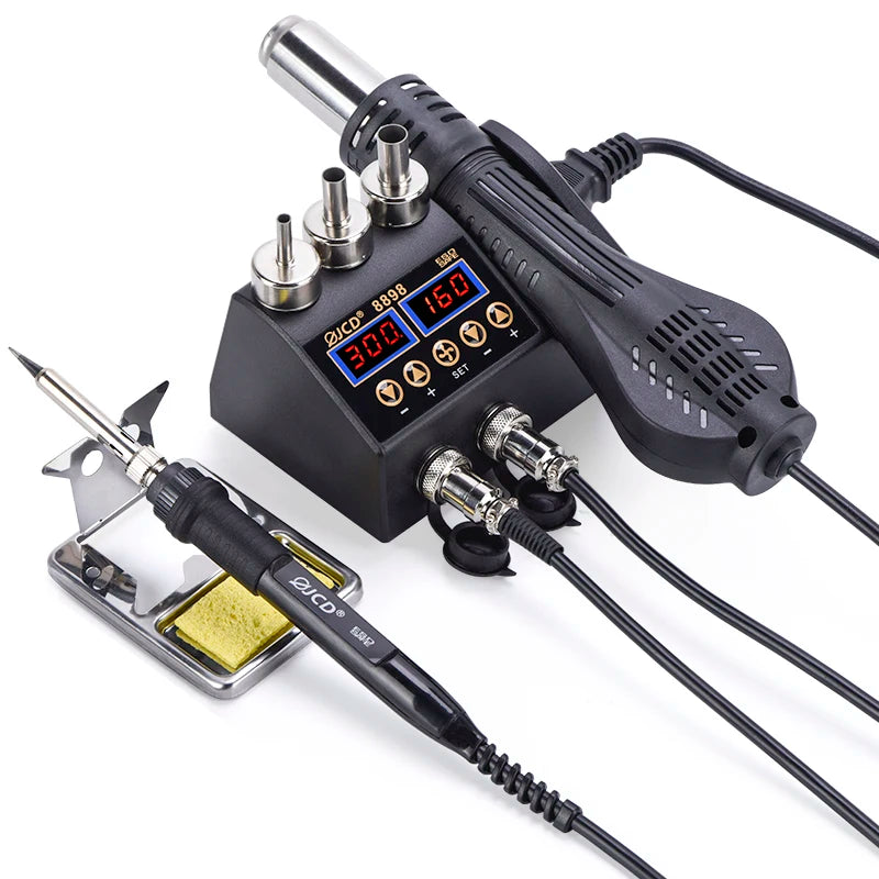 JCD 8898 750W Soldering Station 2 in 1 LCD Digital display Rework Welding Station Kit Soldering Iron Hot Air Repair Solder tools