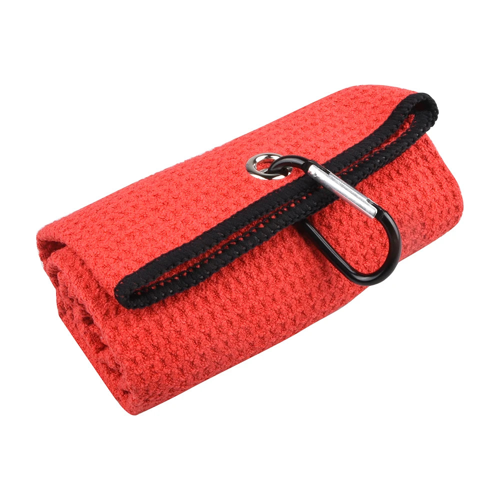 40x60cm Golf Towel With Hook 5 Colors Microfiber Fabric For Golf lovers Duty Clip Carabiner Accessories Free shipping Dorp ship