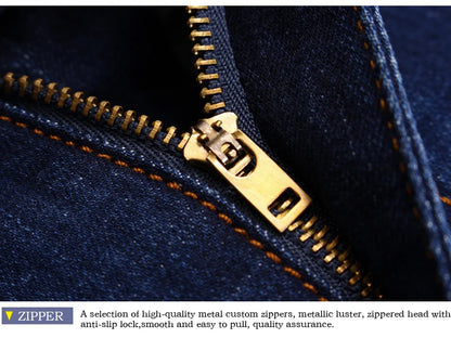 Men's Fitted Stretch Jeans Cotton Denim Straight Leg Business Casual