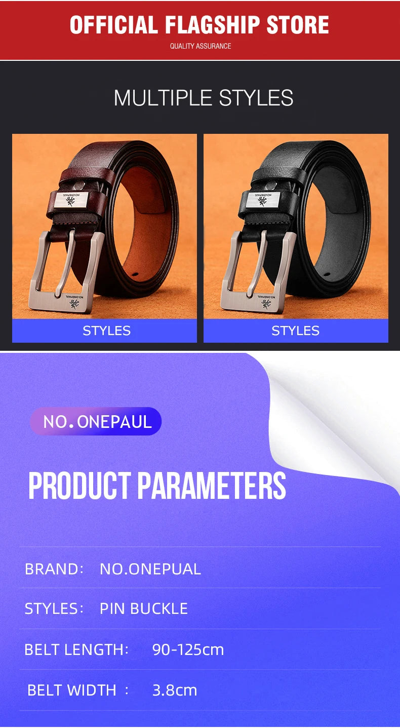 Leather Men's High-quality Buckle Jeans Leather Casual  Belt Business Denim Belt Men's Fashion Designer 2025 New