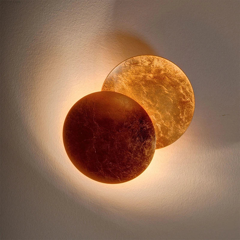 Creative Moon Eclipse Wall Light – Gold/Copper LED Sconce for Bedroom & Living Room