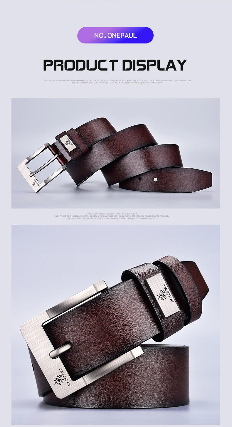 Leather Men's High-quality Buckle Jeans Leather Casual  Belt Business Denim Belt Men's Fashion Designer 2025 New