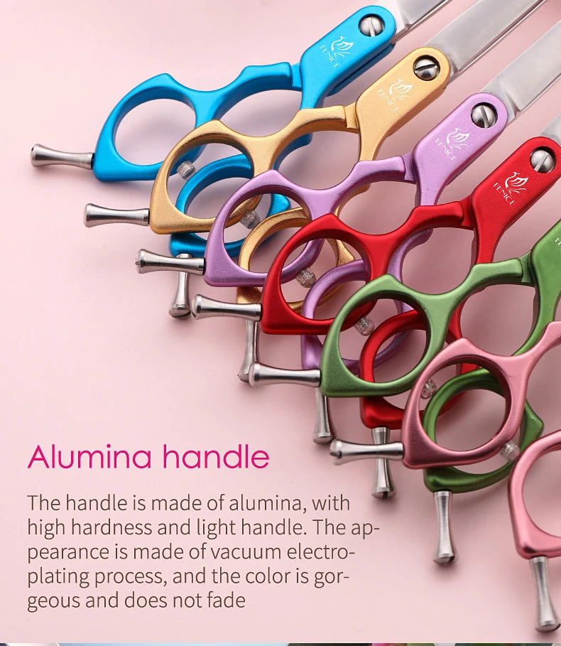 Premium Dog Grooming Curved Scissors – Alloy Handle, 440C Stainless Steel, Professional Pet Shears