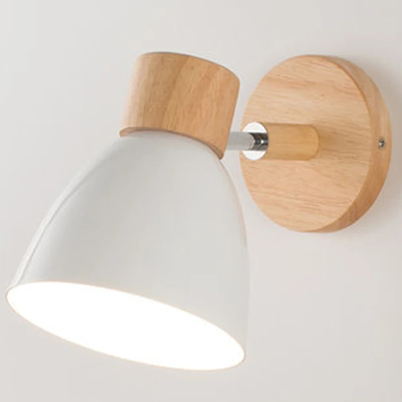 Wooden Nordic Wall Lamp – Modern Wall Sconce with Switch for Bedroom & Living Room