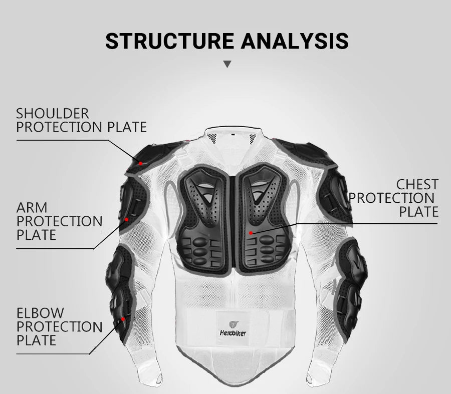 HEROBIKER Motorcycle Jacket Men Motorcycle Armor Moto Body Armor Motocross Riding Jacket Racing Motorbike Body Protection S-5XL