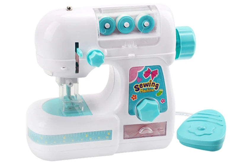 Kids Simulation Sewing Machine Toy Mini Furniture Educational Learning Design Clothing Bauble Creative Children's Toys for Girls