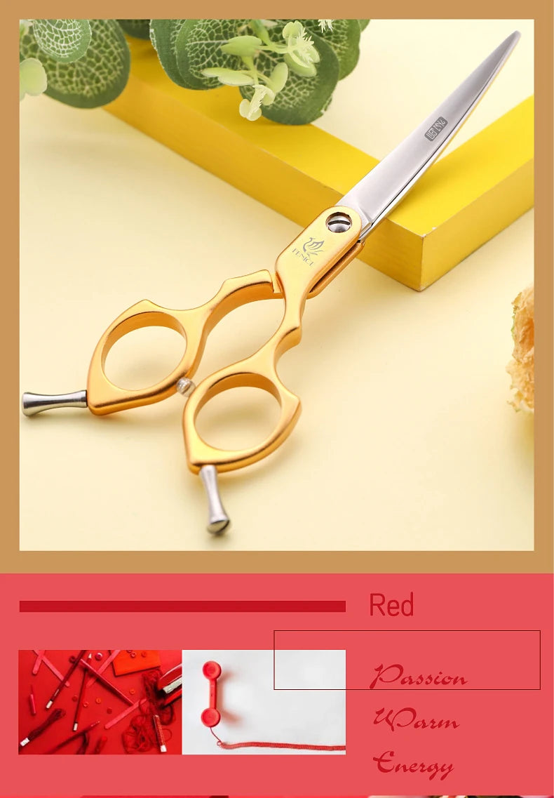 Premium Dog Grooming Curved Scissors – Alloy Handle, 440C Stainless Steel, Professional Pet Shears