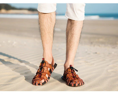 Men's Leather Sandals For Summer Casual Comfort Footwear