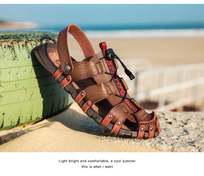 Men's Leather Sandals For Summer Casual Comfort Footwear
