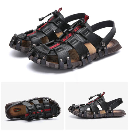 Men's Leather Sandals For Summer Casual Comfort Footwear