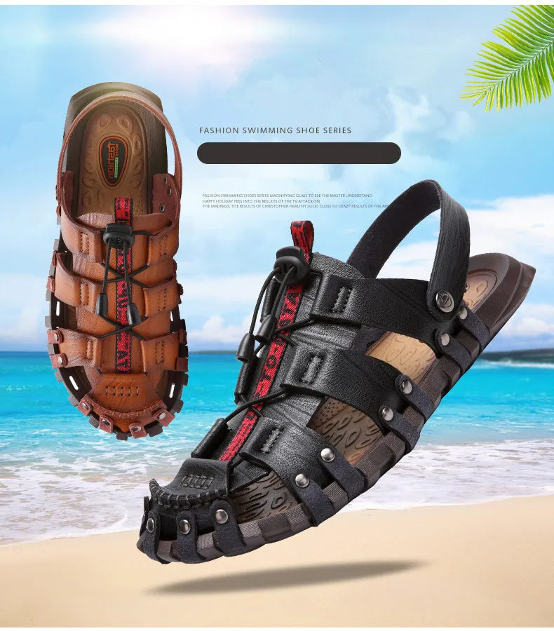 Men's Leather Sandals For Summer Casual Comfort Footwear