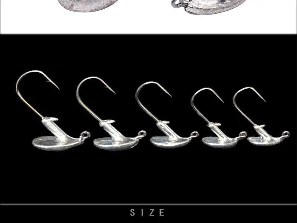 JYJ 10pcs/Lot 3.5g 5g 7g 10g 14g Tumbler Head Hook Jig Bait Fishing Hook For Soft Lure Fishing Tackle fishing tackle accessorie