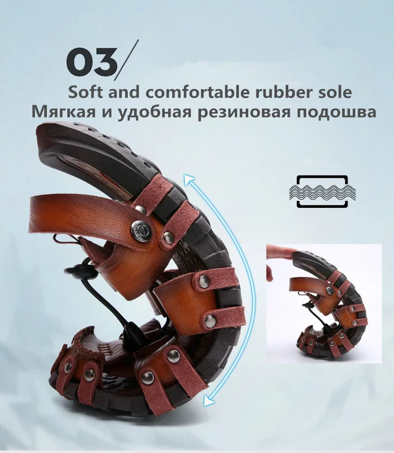 Men's Leather Sandals For Summer Casual Comfort Footwear