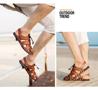 Men's Leather Sandals For Summer Casual Comfort Footwear