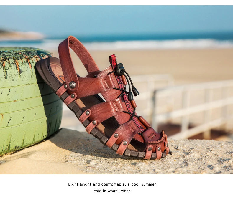 Men's Leather Sandals For Summer Casual Comfort Footwear