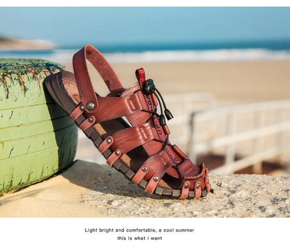 Men's Leather Sandals For Summer Casual Comfort Footwear