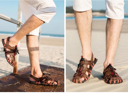 Men's Leather Sandals For Summer Casual Comfort Footwear