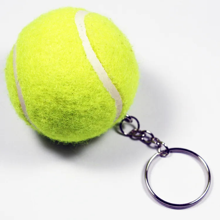 New Design Tennis Ball Key chain Car Key Ring sport chain sliver color Bag pendant KeyChains For Man Women Gift wholesale 17109