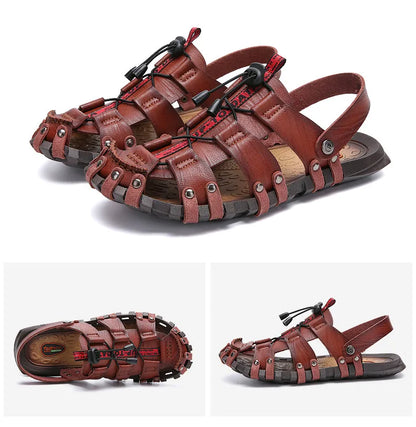 Men's Leather Sandals For Summer Casual Comfort Footwear