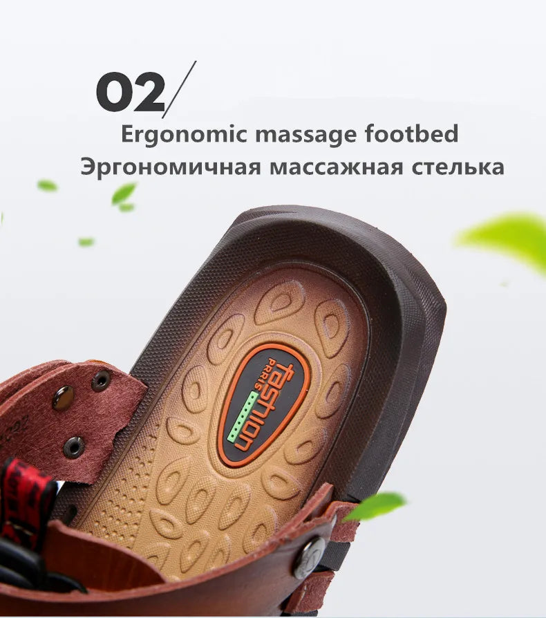 Men's Leather Sandals For Summer Casual Comfort Footwear
