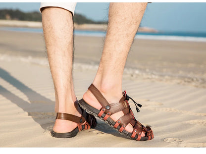 Men's Leather Sandals For Summer Casual Comfort Footwear