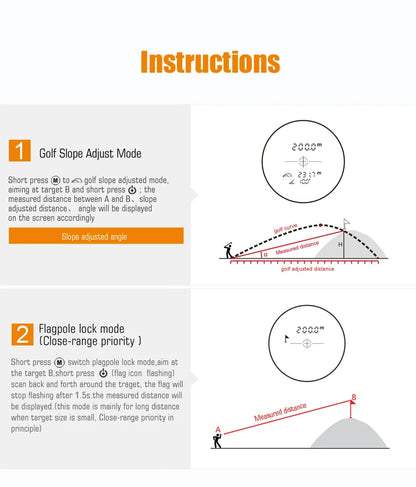 Golf Laser Rangefinder Telescope 600m 6x Monocular