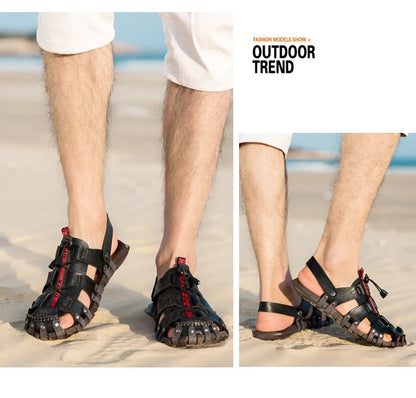 Men's Leather Sandals For Summer Casual Comfort Footwear