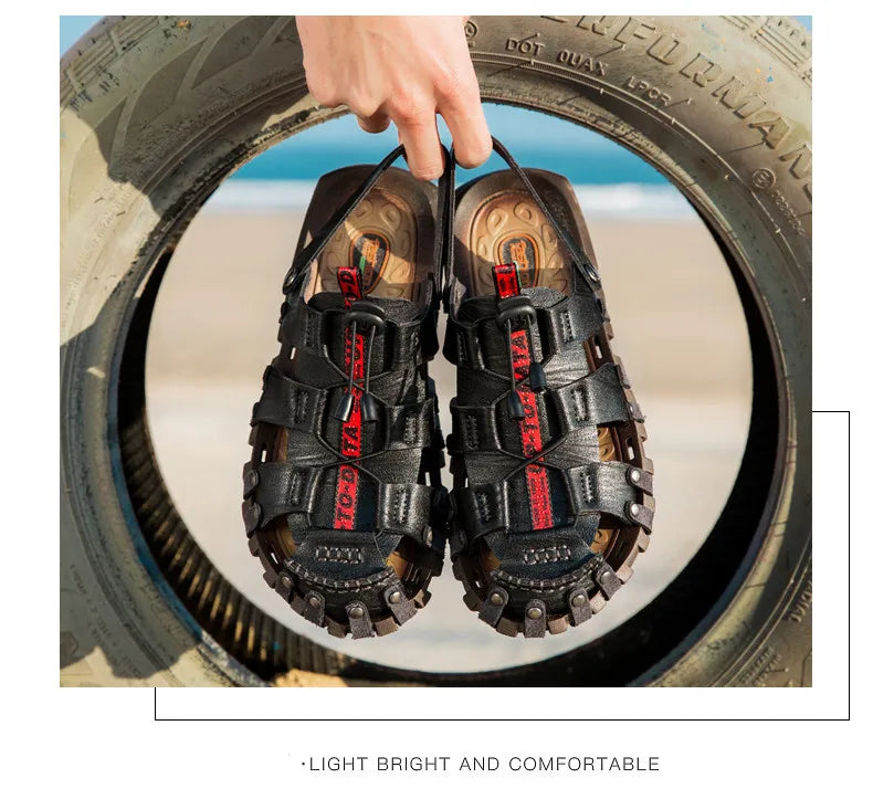 Men's Leather Sandals For Summer Casual Comfort Footwear